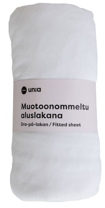 Unia Kuura muotoonommeltu aluslakana valkoinen