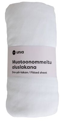 Unia Kuura baby muotoonommeltu aluslakana 60x120+20 cm valkoinen