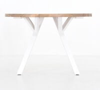 Lana pyöreä lankkupöytä Ø115 cm antiikkipetsattu/valkoinen
