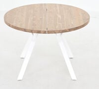 Lana pyöreä lankkupöytä Ø115 cm antiikkipetsattu/valkoinen