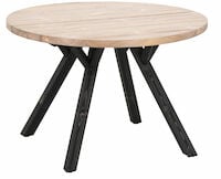 Lana pyöreä lankkupöytä Ø115 cm antiikkipetsattu/musta