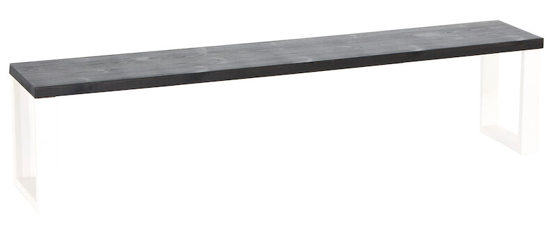 Honka penkki 195x35 cm metallijalalla musta/valkoinen