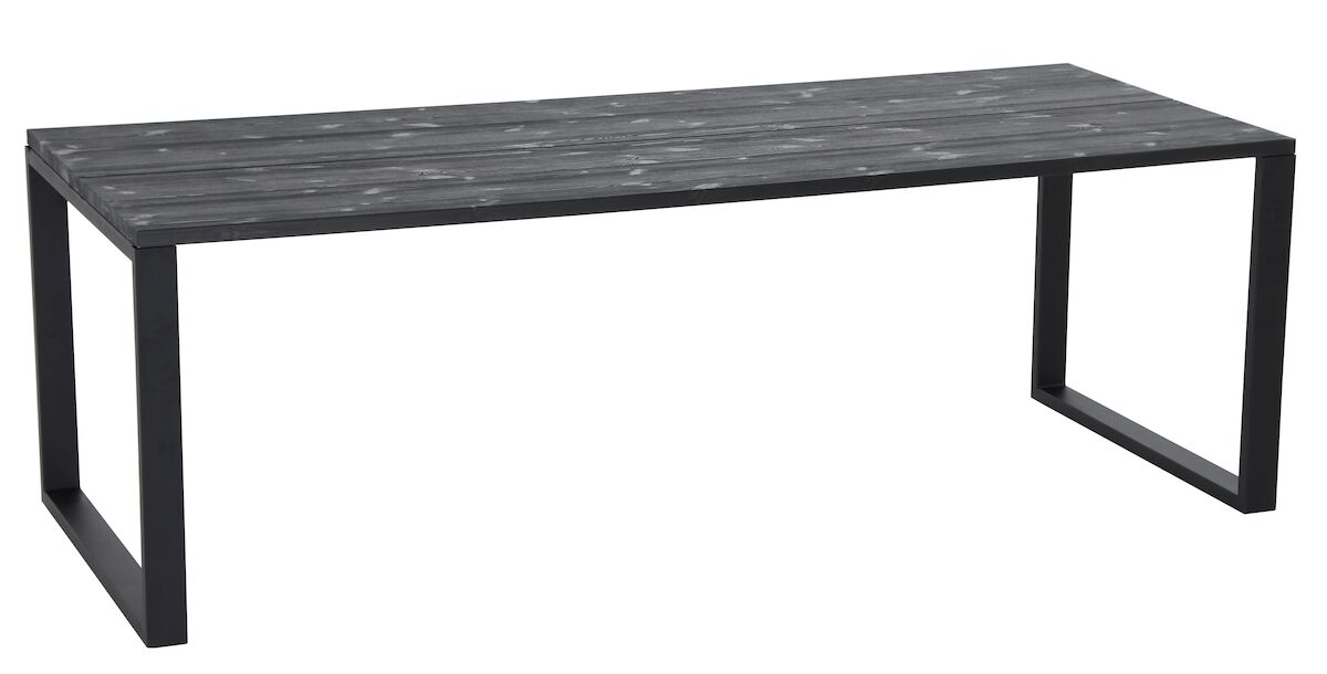 Honka lankkupöytä metallijaloilla 220x90 cm musta/musta