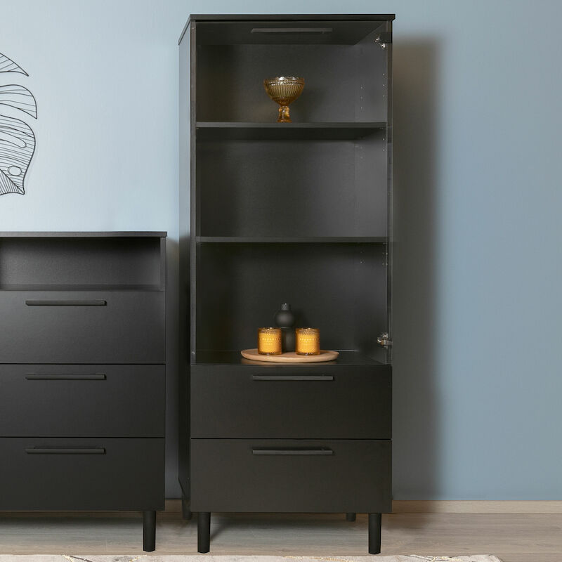 Solo vitriini 60x44,5x160 cm musta bs