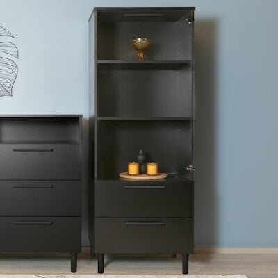 Solo vitriini 60x44,5x160 cm musta bs