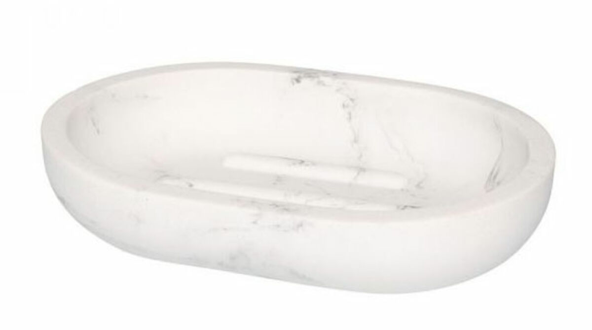 4Living marmorisaippua-alunen 11,8×8,5×2,3 cm valkoinen