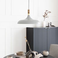 Aneta Lighting Sense kattovalaisin Ø42cm harmaa/puu/mattamessinki