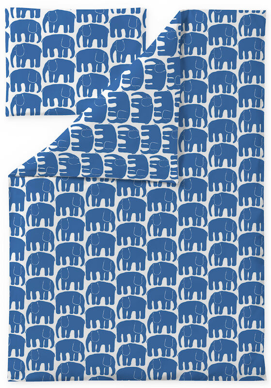 Finlayson Elefantti lasten pussilakanasetti 120x160+40x60 cm sininen