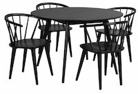 Rowico Home Yumi-Carmen 4-hengen pyöreä ruokailuryhmä musta