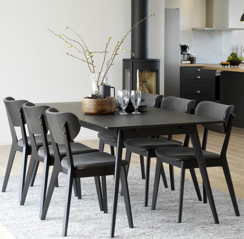 Rowico Home Yumi-Kato 6-hengen ruokailuryhmä musta