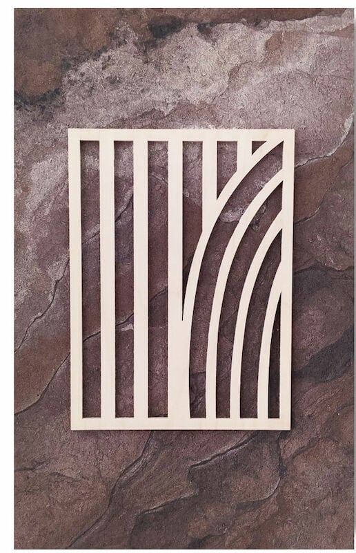 Koivuiset Taipuva metsä marmori akustiikkataulu 36x56 cm kallio