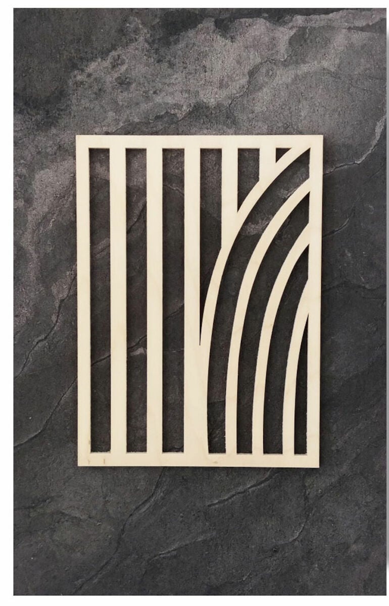 Koivuiset Taipuva metsä marmori akustiikkataulu 36×56 cm savu