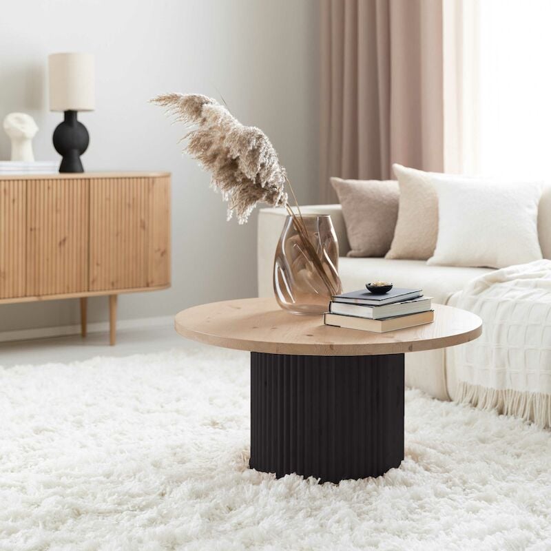 Taimi sohvapöytä Ø80 cm hiili/hiekka