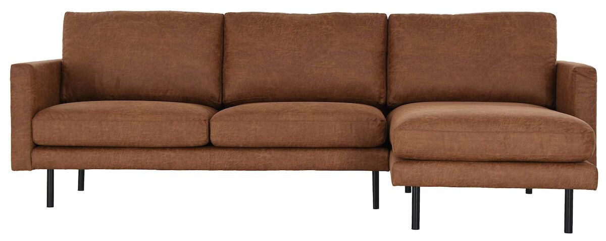 Copenhagen Lite divaanisohva oikea konjakki Missouri 3, mustat jalat