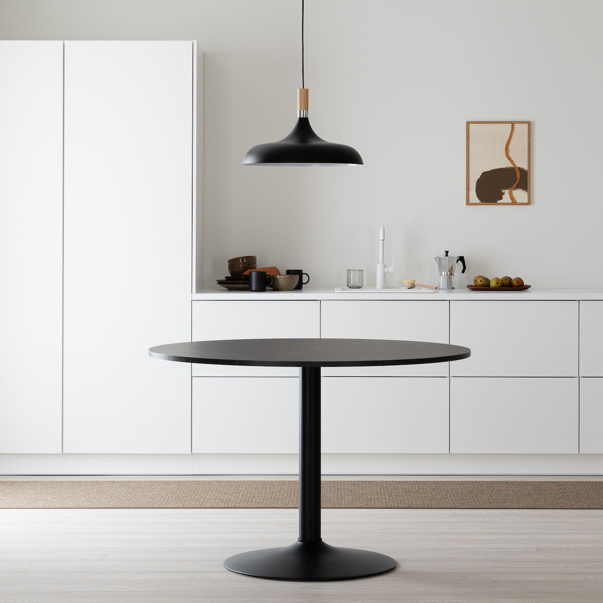 Ibiza pyöreä ruokapöytä Ø110 cm marmori musta