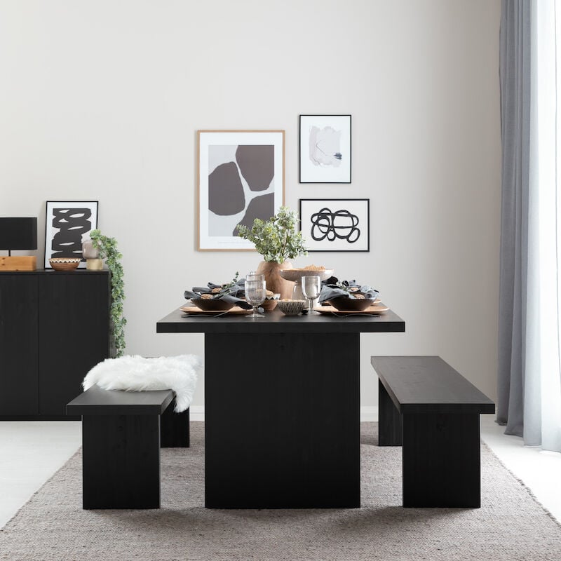 Tyvi 6-hengen ruokailuryhmä hiili