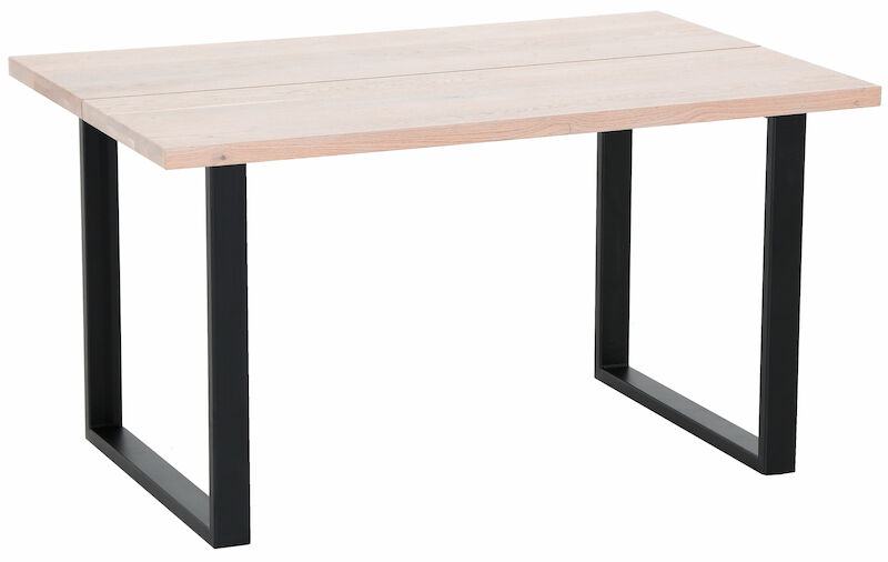 Ruka tammi lankkupöytä 140x90 cm valkolakattu tammi/musta