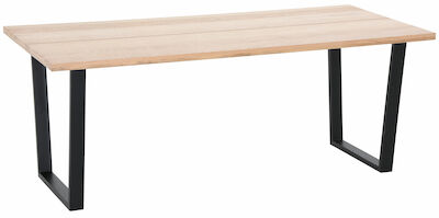Nova tammi lankkupöytä 195x90 cm valkolakattu tammi/musta