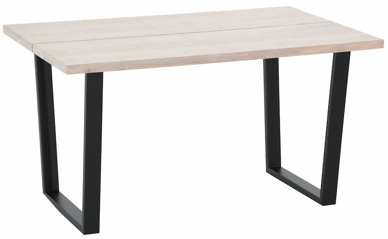 Nova tammi lankkupöytä 140x90 cm valkolakattu tammi/musta