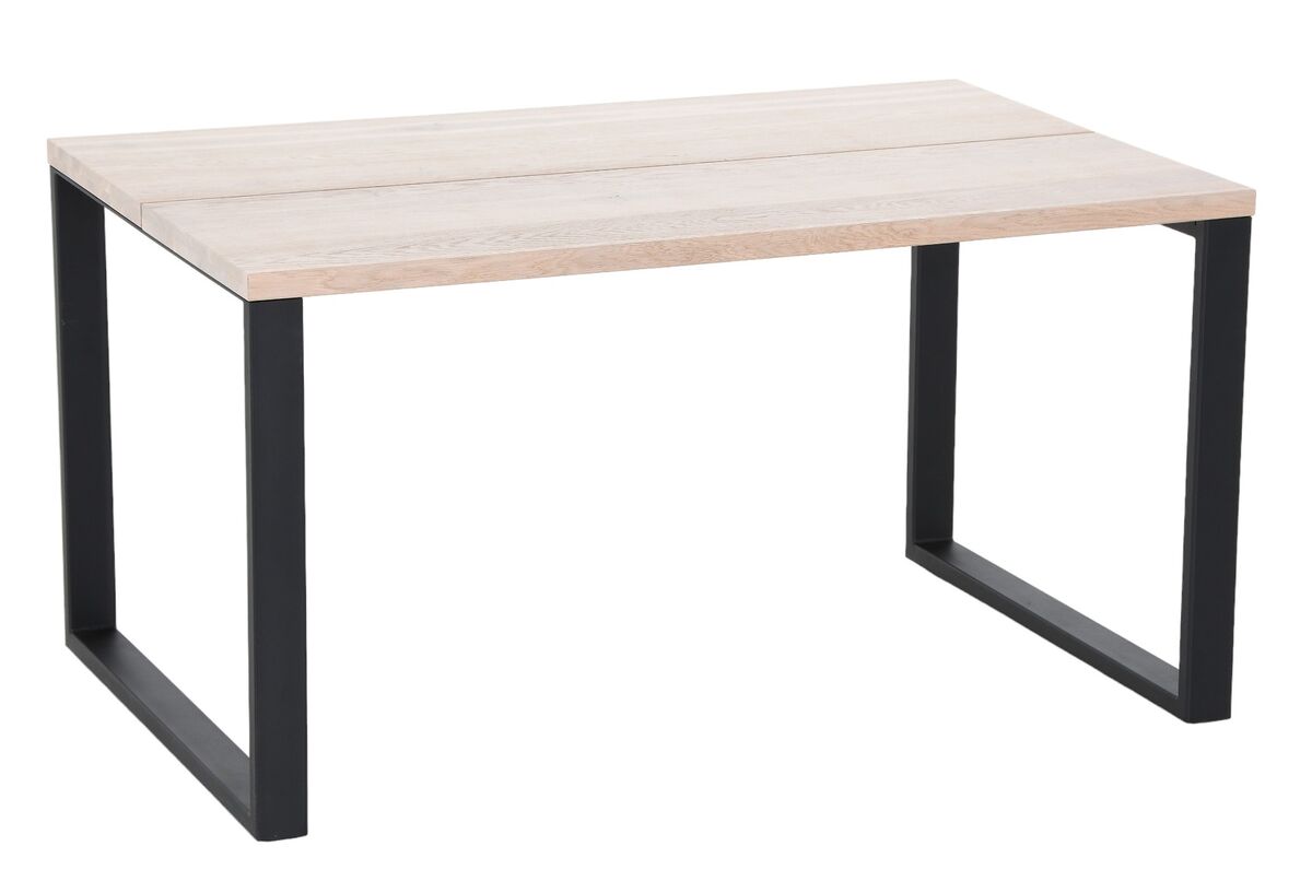 Manner tammi lankkupöytä 140x90 cm valkolakattu tammi/musta