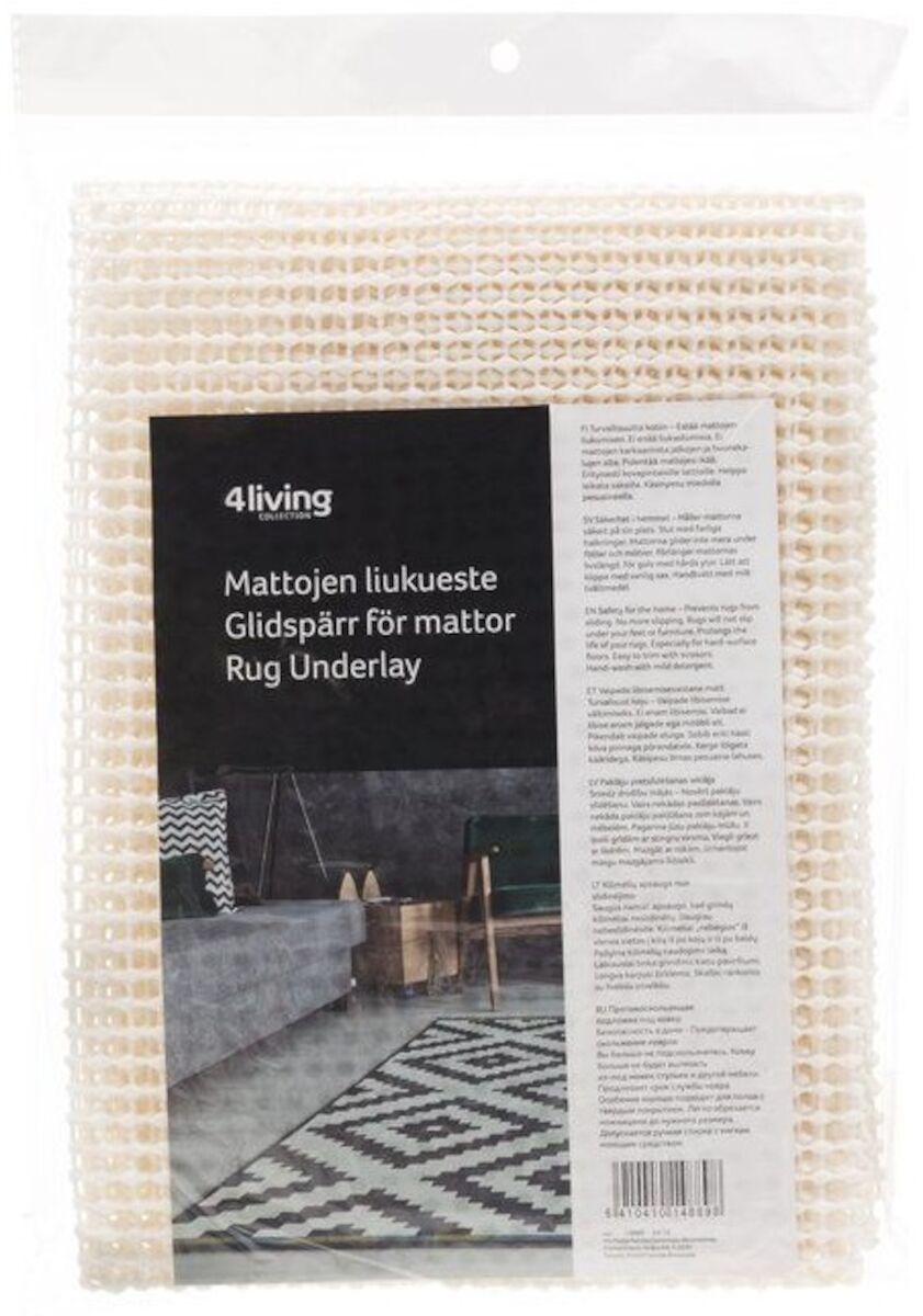 4Living mattojen liukueste 150×220 cm luonnonvalkoinen