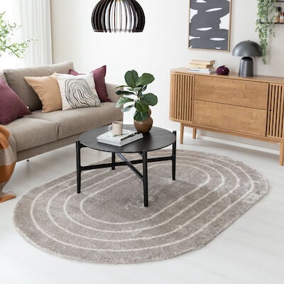 Arena matto 160x230 cm ovaali harmaa