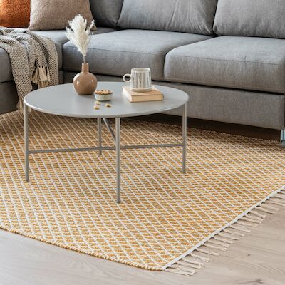 Neva puuvillamatto 80x200 cm valkoinen/okra