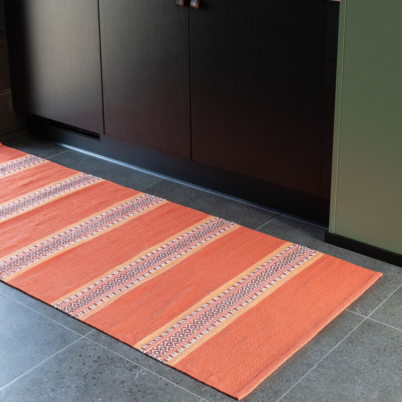 Runo puuvillamatto 80x150 cm tumma oranssi