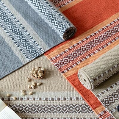 Runo puuvillamatto 80x200 cm harmaa