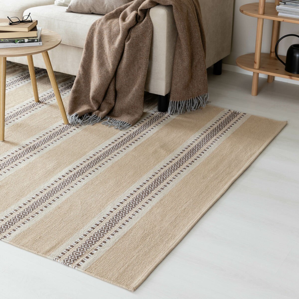 Veke Runo puuvillamatto 80×200 cm beige