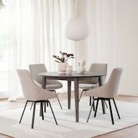 Rowico Filippa jatkettava ruokapöytä pyöreä 120-165 cm tummanruskea