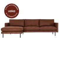 Scandic Copenhagen divaanisohva vasen, konjakinruskea Kentucky 9, mustat jalat