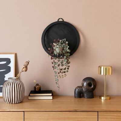 Pihla seinäamppeli 36 cm musta taustavanerilla