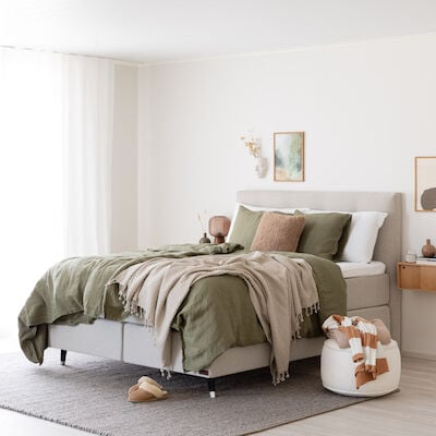Unia 600 jenkkisänkypaketti 160x200 cm M beige, unia 600 pp, jalat 14cm viona