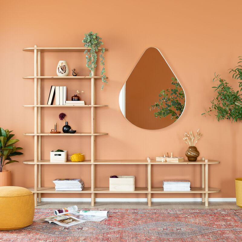 Askel taso ja avohylly 230x35x185 cm hiekka