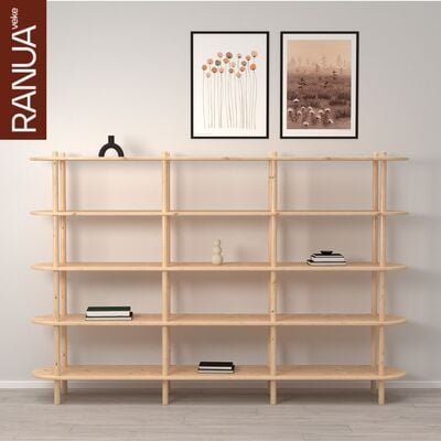 Askel avohylly 230x35x152 cm puuvalmis