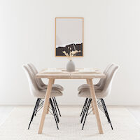Veini-Luosto 4-hengen ruokailuryhmä valkolakattu tammi/beige