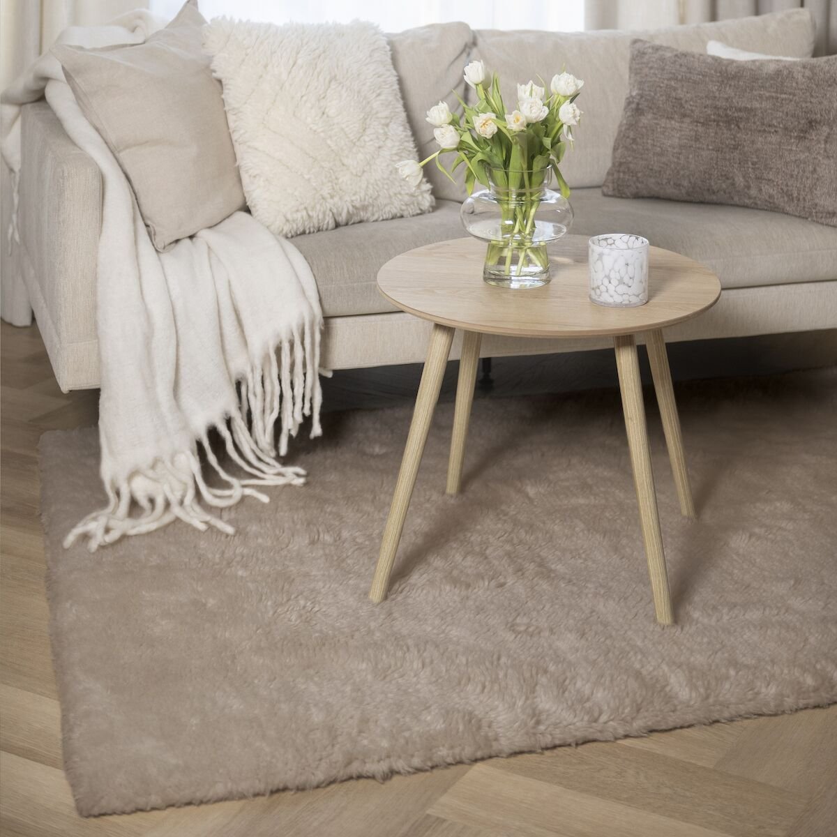 Fanni K Halla villamatto 60×90 cm beige