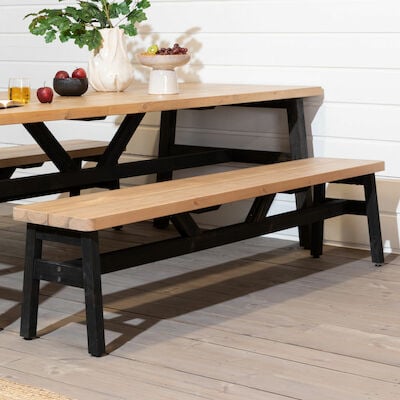 Kalho penkki 185x34 cm antiikki/musta