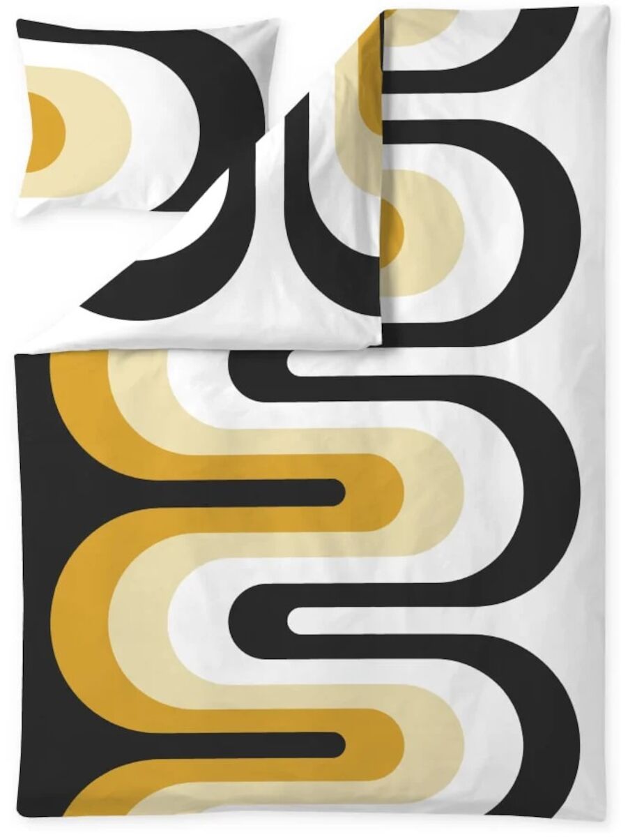 Finlayson Kaista pussilakanasetti 150×210+50×60 cm musta/keltainen