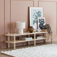 Askel matala tv-taso 165x35x38 cm puuvalmis