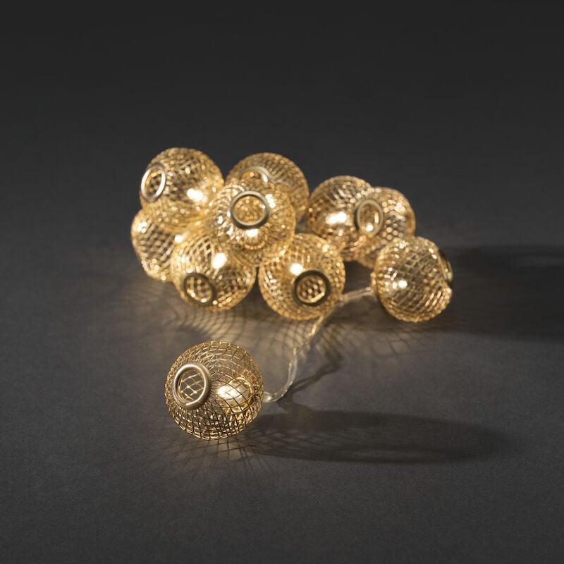 Konstsmide paristokäyttöinen koristevalosarja 10-osainen kulta