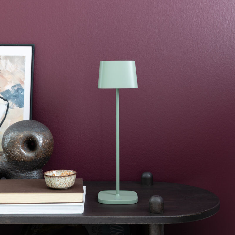 Konstsmide Capri ladattava pöytävalaisin sisä-/ulkokäyttöön vihreä