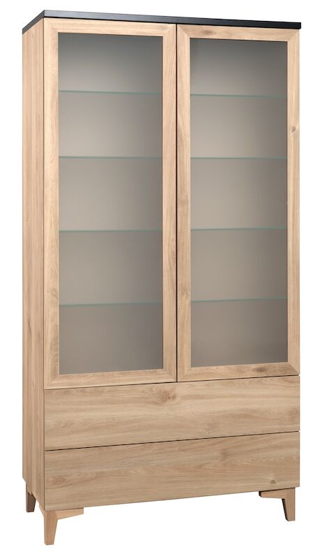 Niklas korkea vitriini 100 cm N7.2 hunaja tammi/musta