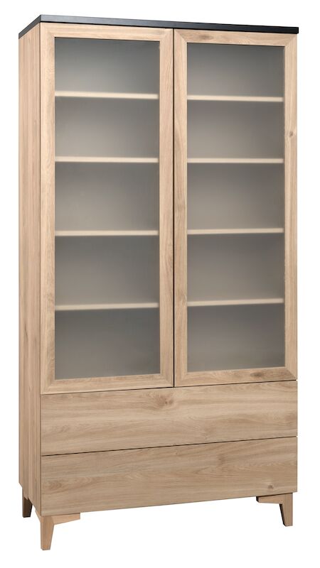 Niklas korkea vitriini 100 cm N7.4 hunaja tammi/musta