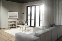 Rowico Orwel konsolipöytä 140x75 cm beige/valkopesty tammi
