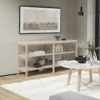 Rowico Orwel konsolipöytä 140x75 cm beige/valkopesty tammi