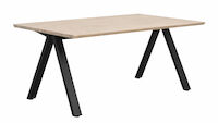 Rowico Carradale ruokapöytä 170x100 cm valkopesty tammi/mustat V-jalat
