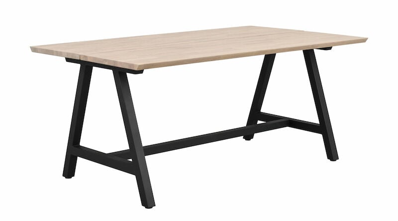 Rowico Carradale ruokapöytä 170x100 cm valkopesty tammi/mustat A-jalat