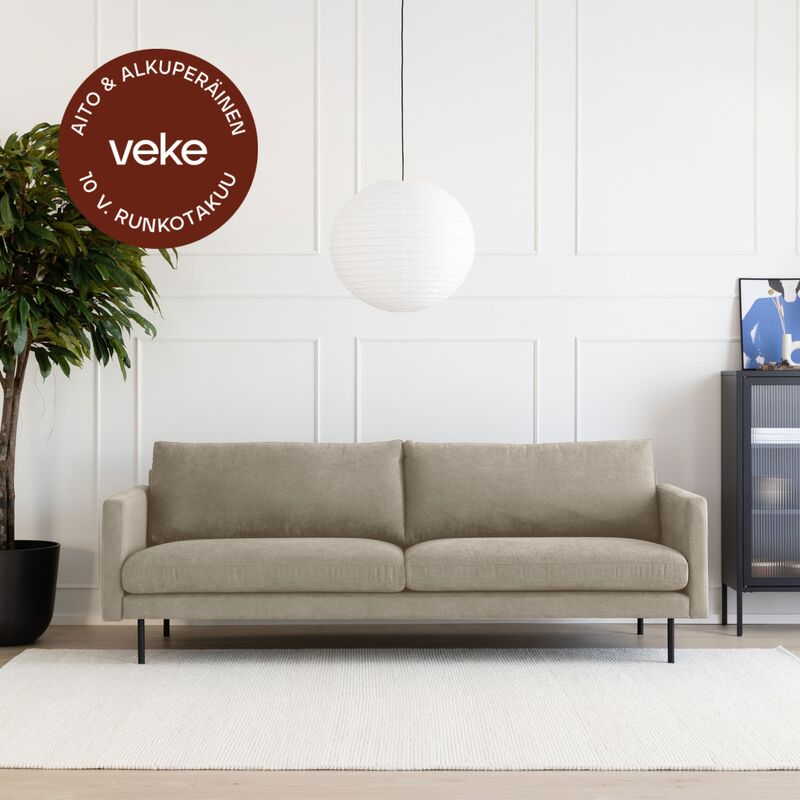 Scandic Copenhagen 3,5-istuttava sohva kitti Soro 23, mustat jalat